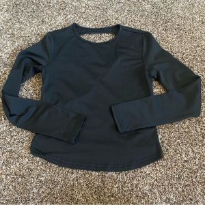 Black open back workout top